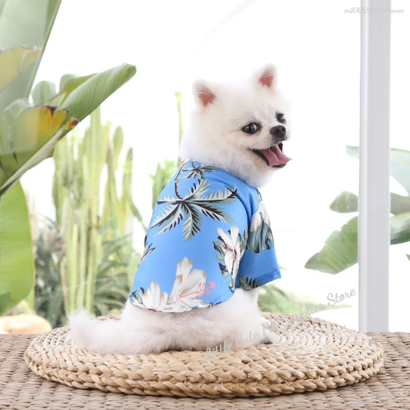 Camisas de piña de playa para mascotas, abrigo de estilo Hawaiano para perros y gatos, chaleco fino transpirable para primavera y verano, camiseta para cachorros, ropa, disfraces de moda - imagen 3