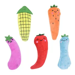 Juguete sonorecho para gatos – Peluche verduras con catnip y ruido