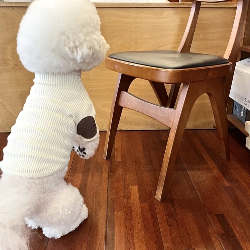 Ropa cálida a la moda para perros a rayas, camisa de fondo para perros, chaleco, ropa para cachorros para perros pequeños, ropa de invierno para gatos de peluche, ropa para el hogar - imagen 4
