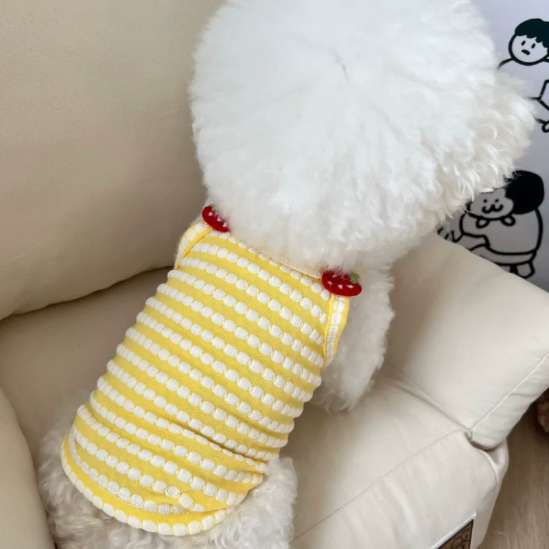 Ropa de verano para cachorros, Vestido elegante para perros de razas pequeñas, Falda corta para mascotas, Ropa Perro de una pieza de Pomerania, disfraz, Vestido - imagen 4