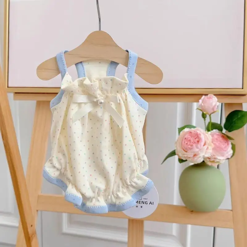 Ropa para perros Ins Dot, vestido camisero con volantes de encaje negro para perros pequeños, vestidos para niñas, vestido para gatos, trajes para cachorros, ropa para Chihuahua - imagen 2