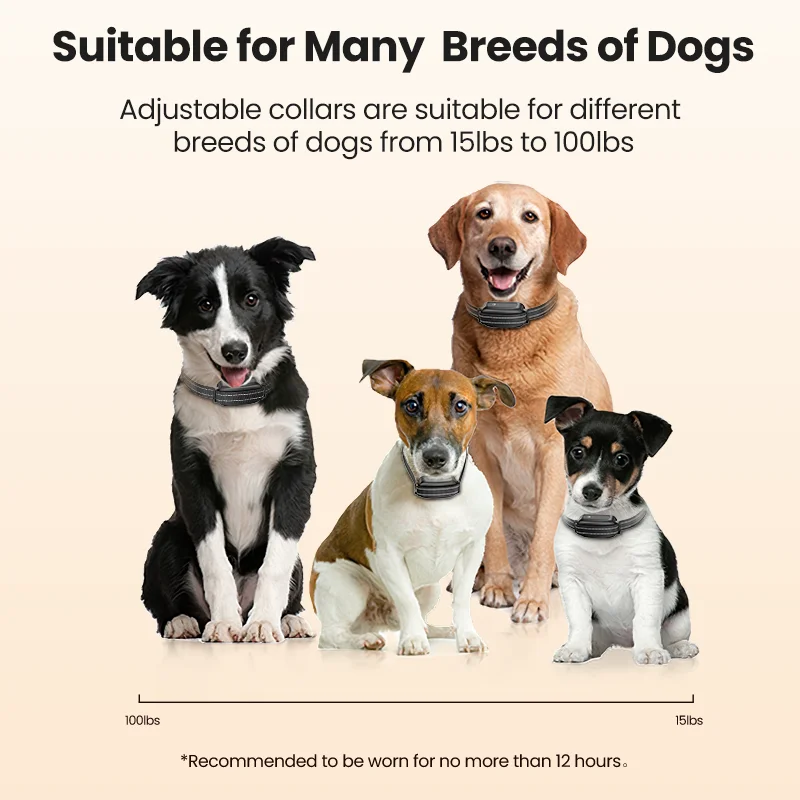 ROJECO Collar eléctrico de entrenamiento para perros, Control remoto recargable, resistente al agua, parada de ladridos, Collar vibratorio para razas, entrenamiento de mascotas - imagen 3