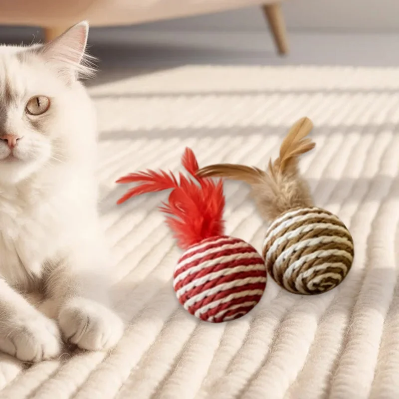 Juguetes interactivos de plumas y sisal para gatos – Sin aburrimiento - imagen 2