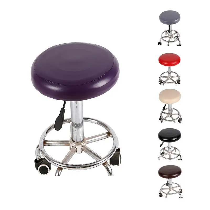 Funda de asiento redonda para el hogar, cubierta de asiento de Color sólido, Protector de silla impermeable, funda de asiento de algodón a prueba de suciedad - imagen 3