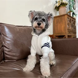 Abrigo punto con cremallera estilo británico para perros pequeños