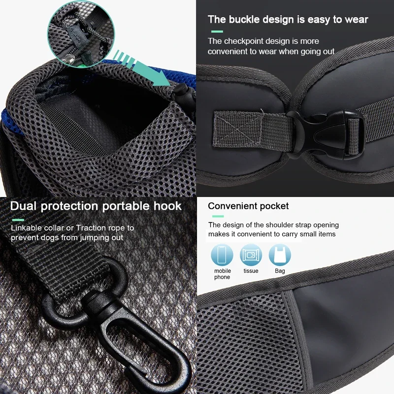 Mochila transportadora para perros y gatos, bolso grande de viaje portátil, bolsos de hombro, bolso de malla, suministros de transporte para mascotas, bolso de hombro tipo bandolera - imagen 3