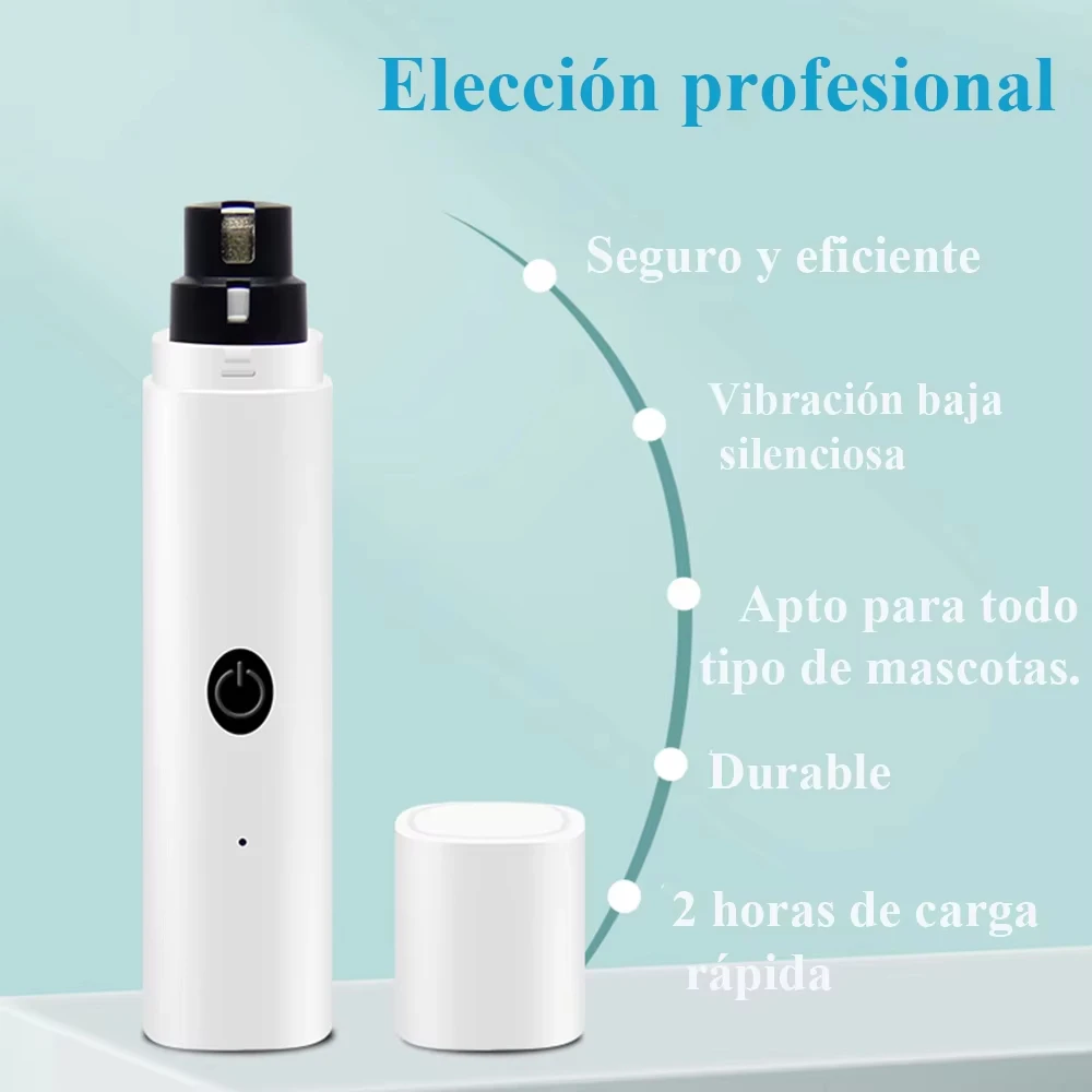 Cortauñas con luz LED recargable por USB para perros y gatos - imagen 2