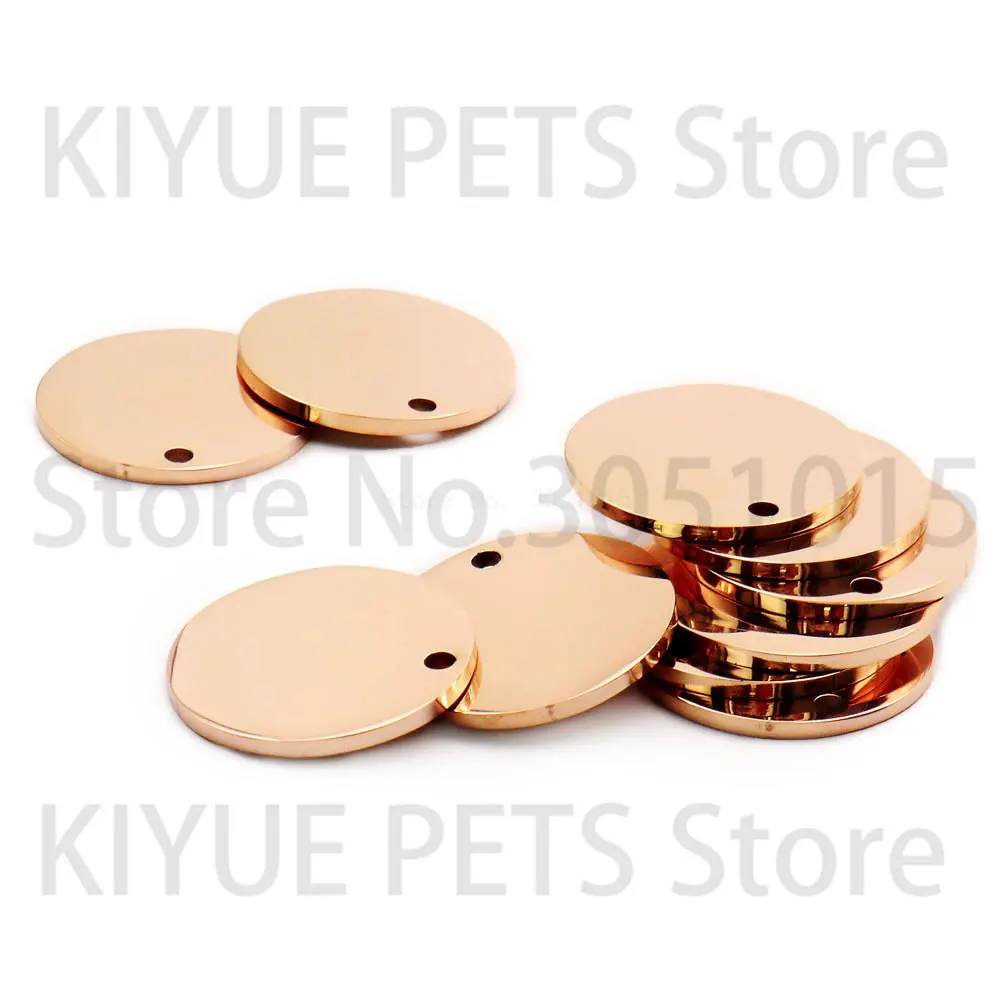 Venta al por mayor, 100 Uds., redondo de acero inoxidable para etiqueta de perro, nombre de mascota grabable, collar personalizado, joyería, colgante antipérdida, placa de Metal - imagen 5
