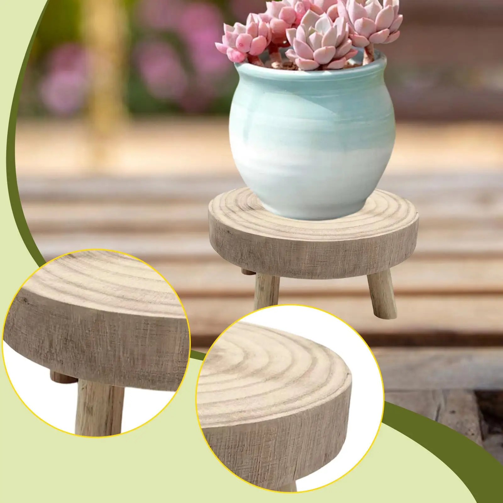 Wood Plant Stand,Pedestal,Rustic,Flower Pot Holder,Plant Stool Round Riser for Patio Potted Plants Living Room Office Home Decor