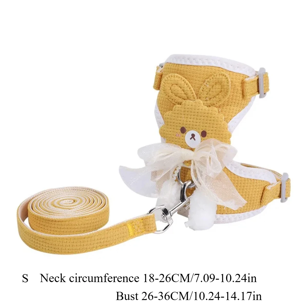 Correa con lazo para cachorros, cuerda de tracción para gatos, chaleco ajustable especial antirotura, cadena para gatos, cuerda para caminar, bola colgante para el pecho y la espalda - imagen 3