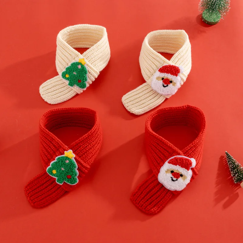 Cat Christmas Decoration Scarf Dog Christmas Tree Scarf Knitted Warm Yarn Accessory Drool Towel Puppy Accessories - imagen 2