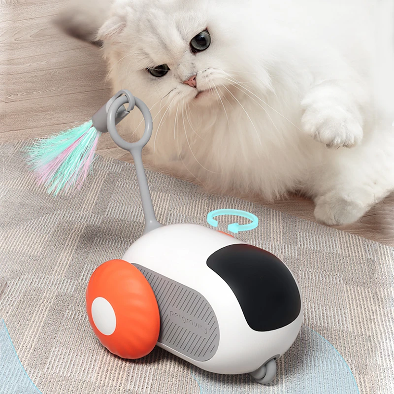 Coche deportivo inteligente con Control remoto, juguetes eléctricos para gatos, entretenimiento, divertidos ratones para mascotas, plumas interactivas, palos para gatos, juguete para gatitos - imagen 3