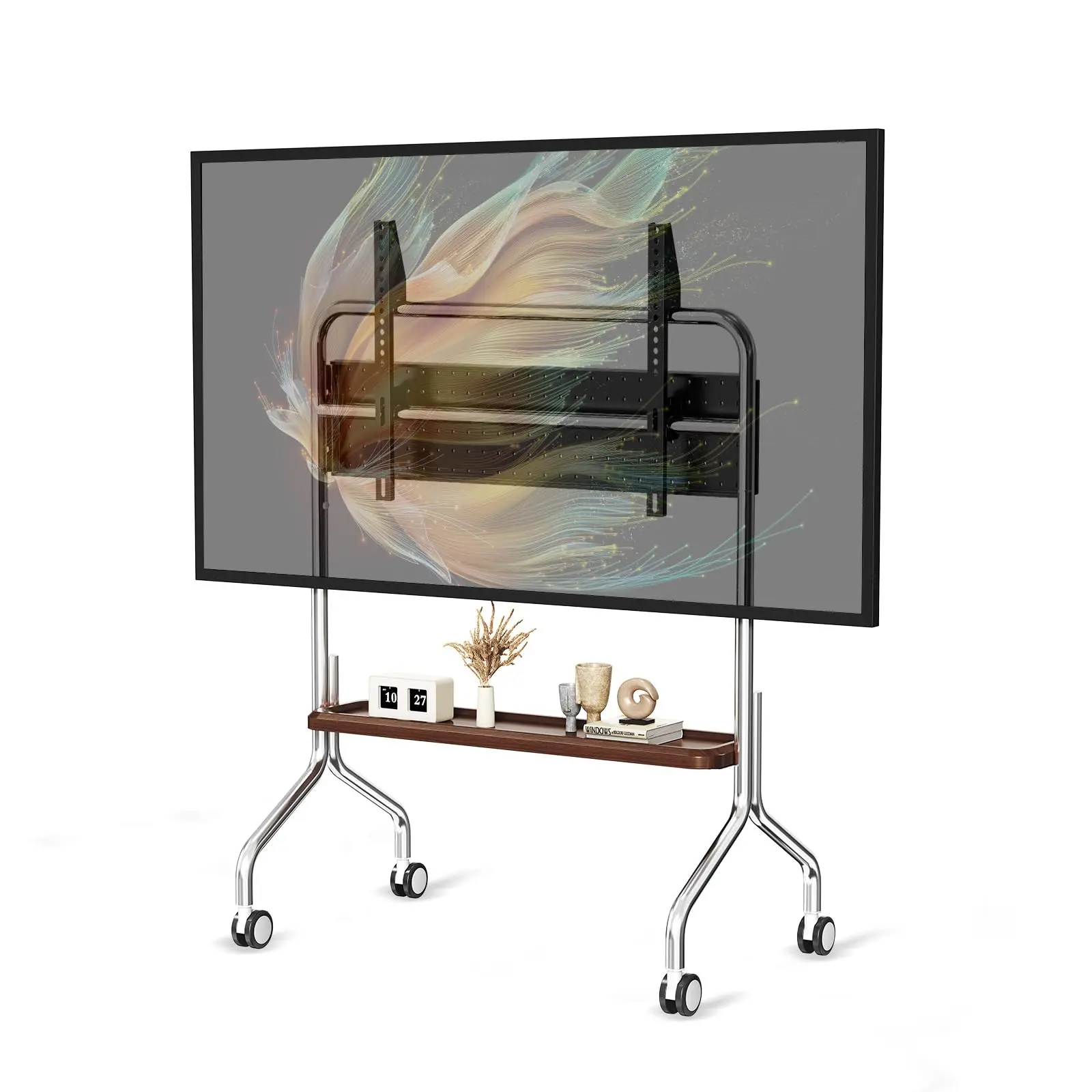 Soporte móvil para TV con ruedas de acero inoxidable, portátil - imagen 3