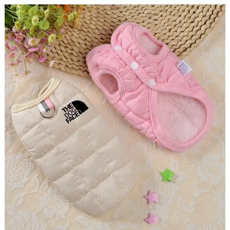 Ropa de lujo personalizada para mascotas, chaqueta de plumón para perros pequeños, a prueba de viento, Abrigo acolchado de Color sólido, envío directo - imagen 5