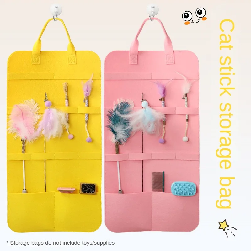 Pet Storage Bag Cat Toy Storage for Cat Stick Toys Catnip Toy Dog Comb Cat Interactive Toy Pet Toys Organizer Pet Products - imagen 2