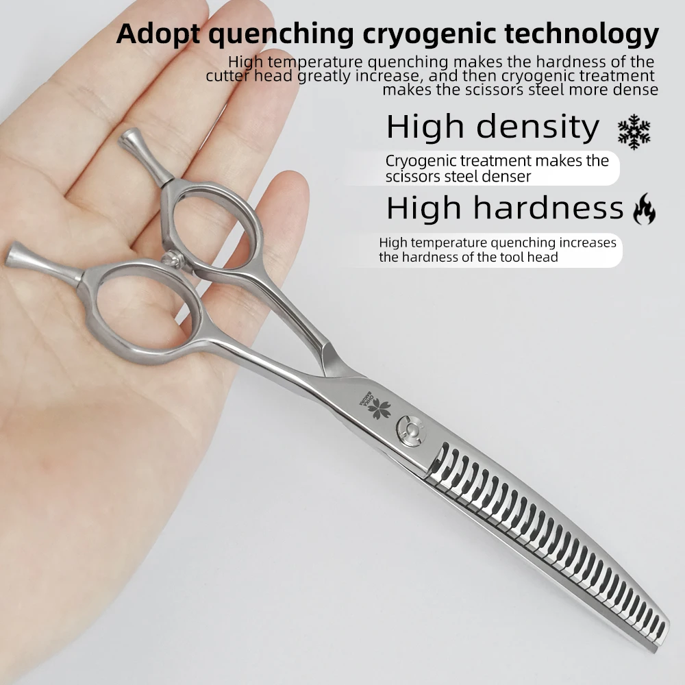 Tijeras de espina de pescado para el cuidado de perros, tijeras de belleza para perros para mascotas de 7,25/7,5 pulgadas, salón de cuidado de mascotas, acero japonés VG10 - imagen 5