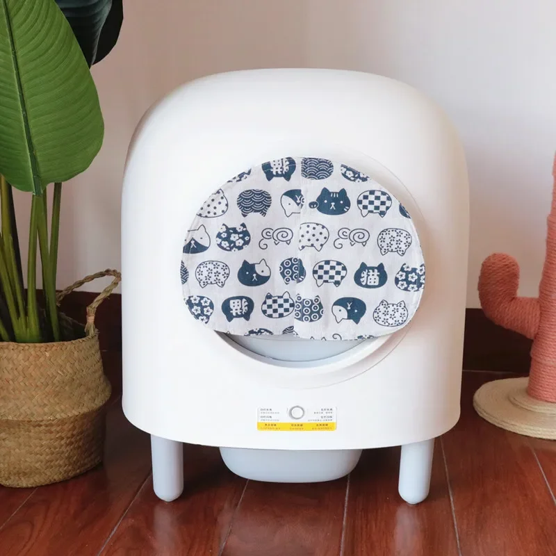 Cortina de puerta a prueba de olores y polvo para lavabo de gato, cortinas a juego, 18 estilos para Petree, caja de arena automática, productos para mascotas - imagen 5