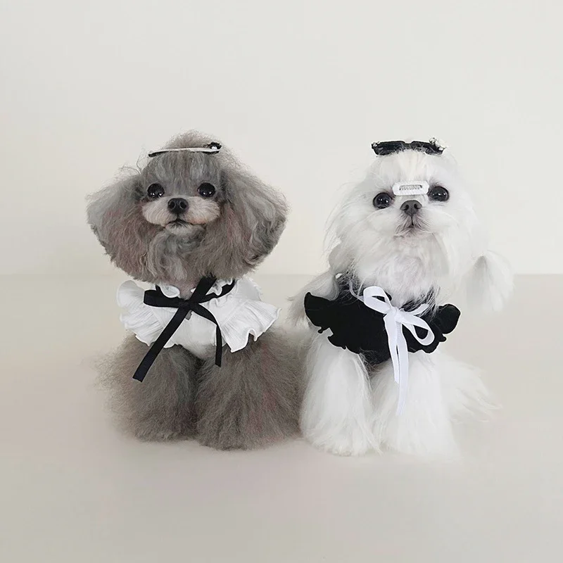 Ropa para mascotas falda de princesa verano invierno Base camisa cuello Correa versátil manga voladora Base camisa perro camiseta sin mangas ropa para perros - imagen 2