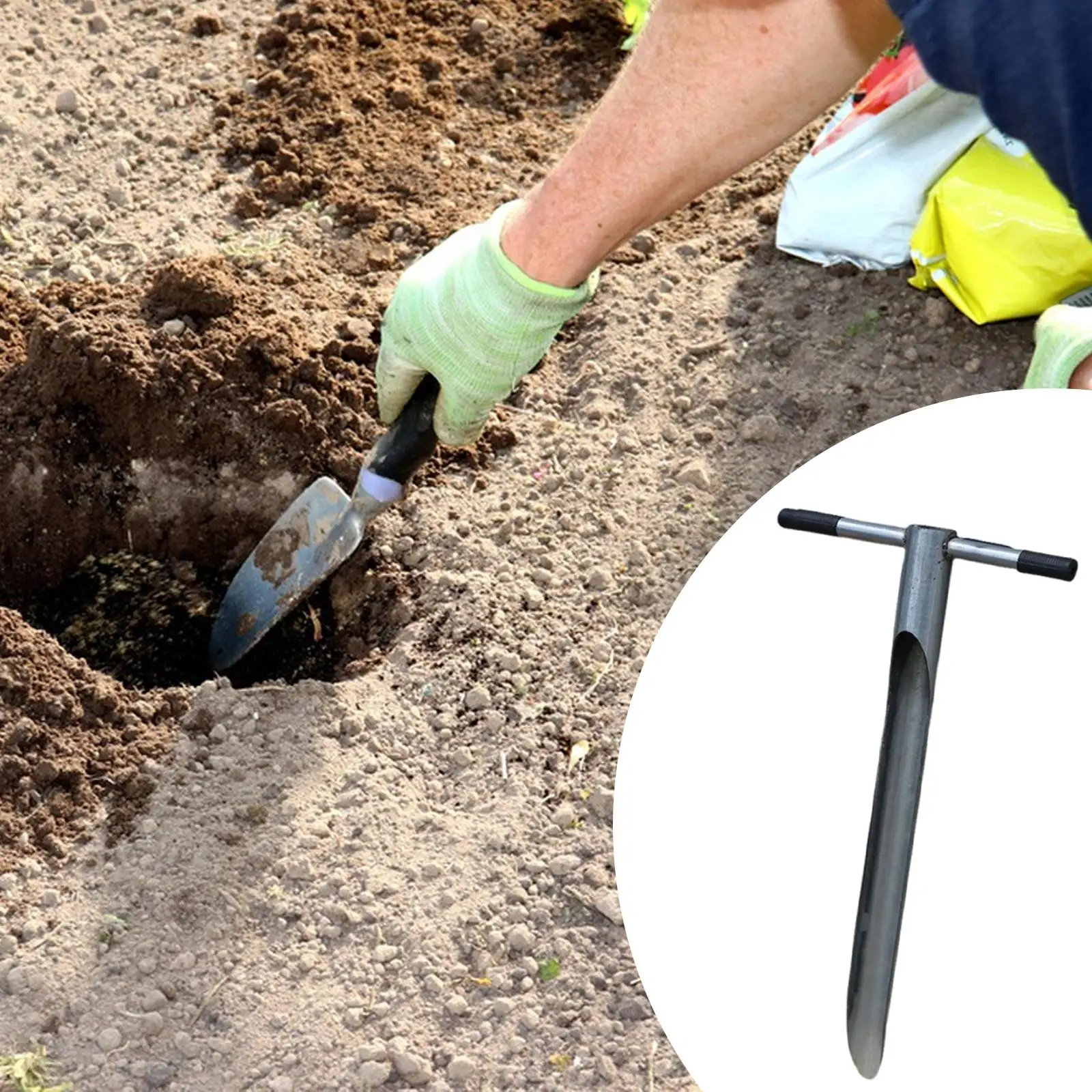 Sonda de muestra de suelo con mango en T, cuidado de plantas de 31,5 pulgadas de largo para granja de campos de golf forestales - imagen 3