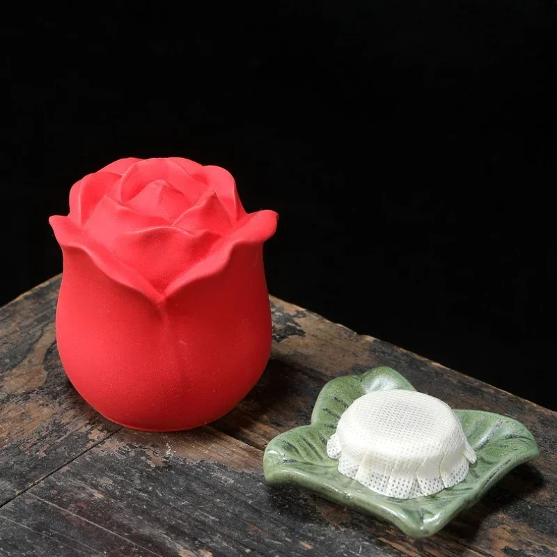 Mini caja funeraria de cerámica para cenizas, urna para cenizas de cremación de mascotas pequeñas, contenedor de flores rosas para animales, cachorro, gato muerto, conmemorativo - imagen 3