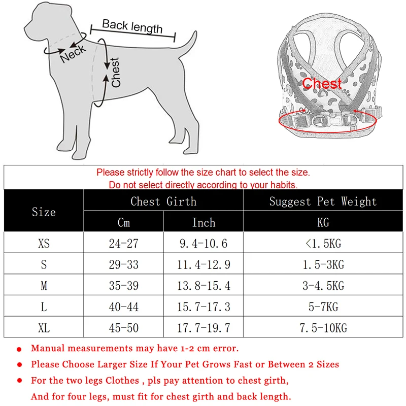 Guía de tallas para diferentes razas