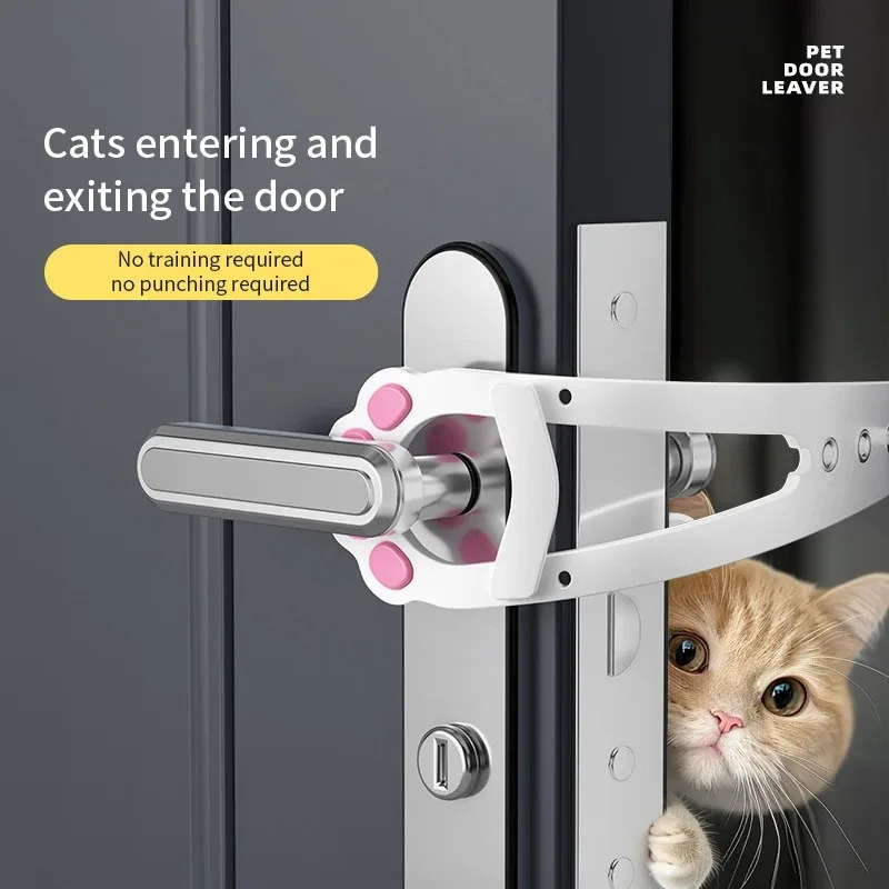 Pestillo de soporte para puerta de gato, Tope de puerta ajustable para perro, cerradura de puerta elástica, correa de pestillo flexible que mantiene el perro se entre en suministro de puerta de mascotas - imagen 5