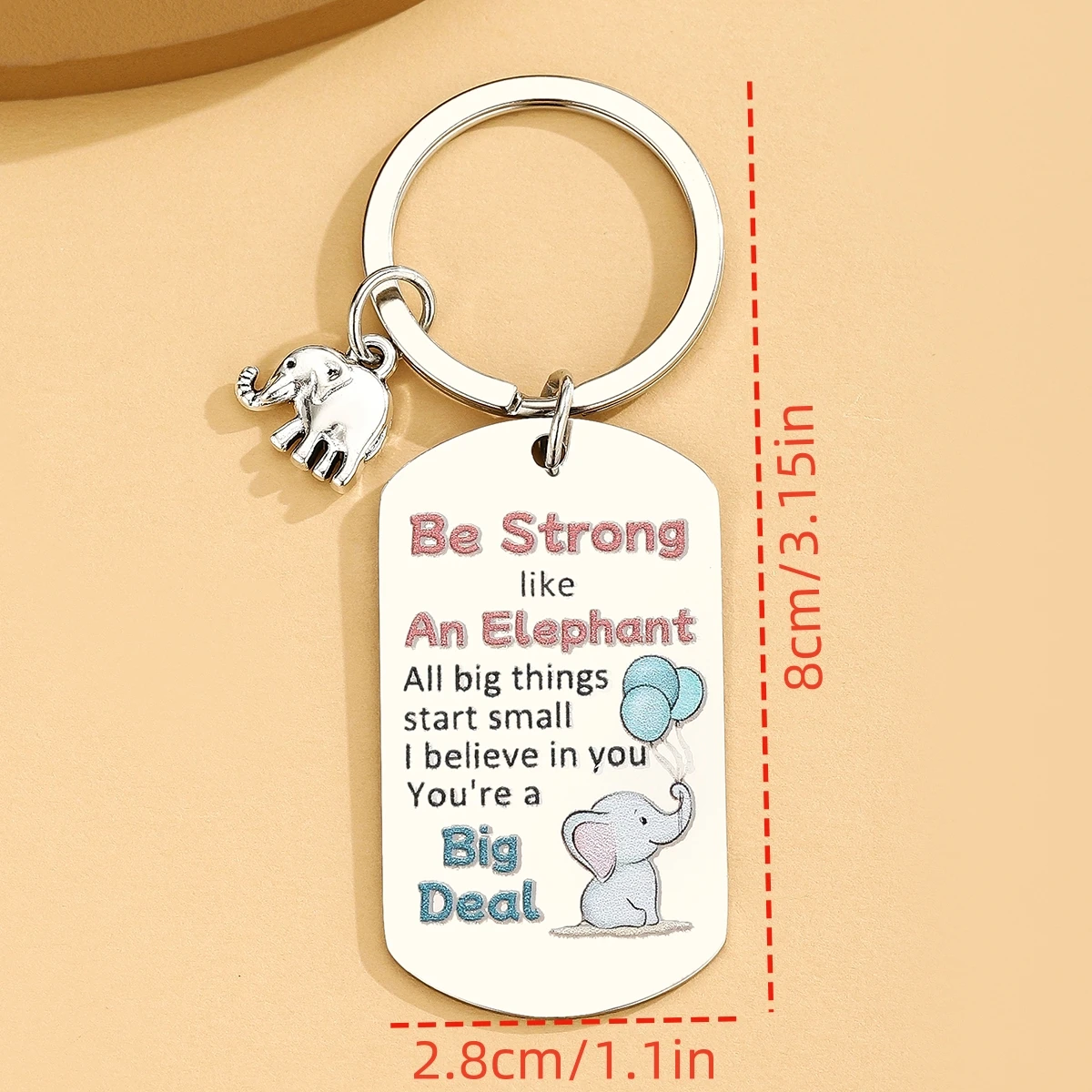 Regalos de elefante para mujeres, regalos de cumpleaños inspiradores de la amistad para el mejor amigo, llavero para amantes de los elefantes, regalo - imagen 3