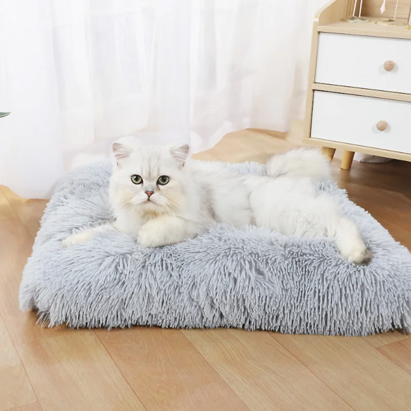 Cama suave y larga de felpa para perros, camas suaves para perros, casa para perros, almohadilla para cesta, cama para gatos, estera para gatos, cojín para sofá para dormir, productos para mascotas - imagen 2