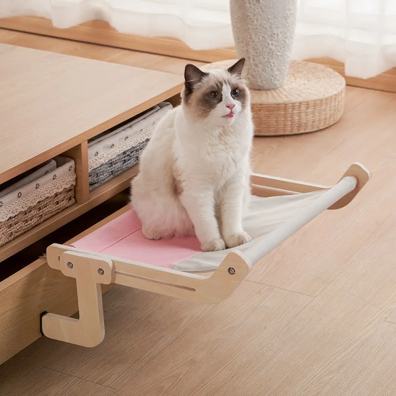 Hamaca de Madera para Gatos: Balcón y Ventana, Cama Colgante - imagen 3