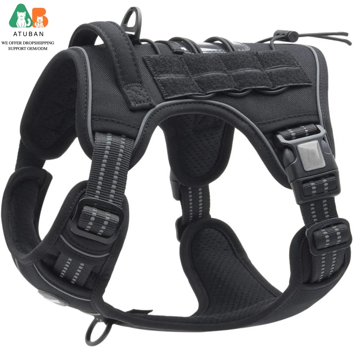 Arnés táctico para perros con asa, resistente y anti tirones