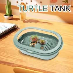 Tanque acrílico para tortugas con filtro – Terrario acuático
