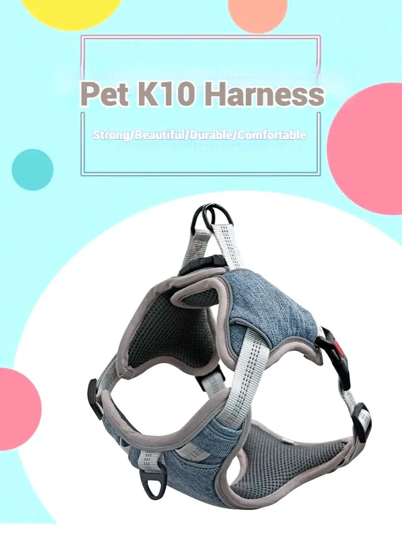 Harnais réfléchissant à boucle réglable pour chien, gilet Durable sans traction, doux et respirant pour animaux de compagnie avec verrouillage de sécurité pour petits, moyens et grands chiens