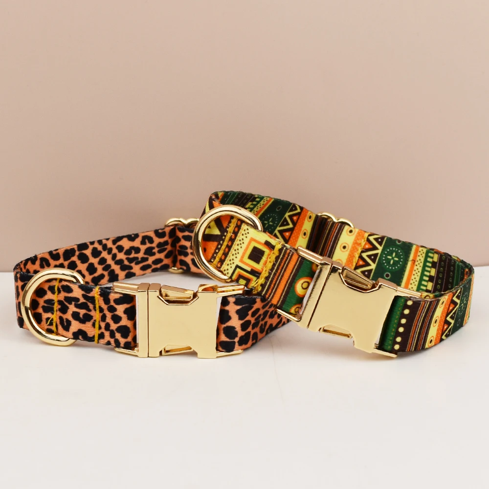 Juego de Collar y correa para perro de estilo étnico para perros pequeños, medianos y grandes, placa con nombre grabada personalizada, suministros para mascotas, correa para perro YH01 - imagen 2