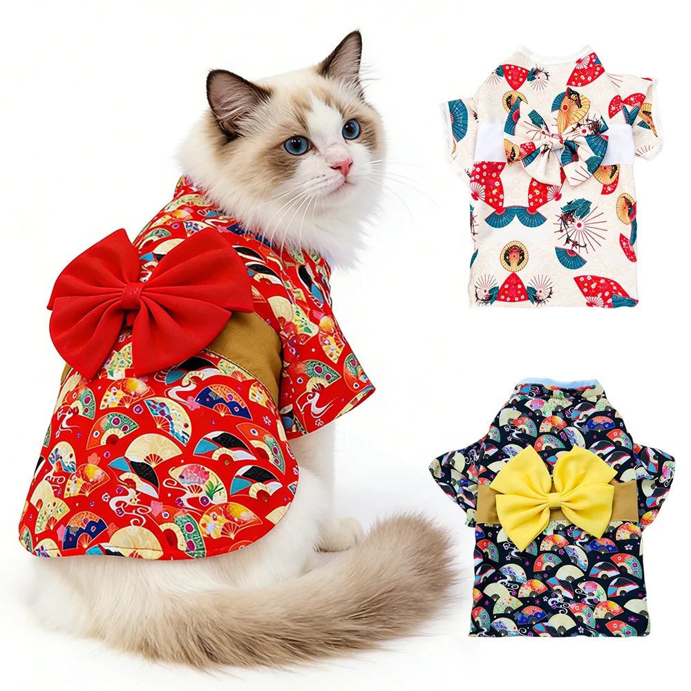 Kimono japonés para gatos y perros pequeños – Estampado lazo - imagen 2