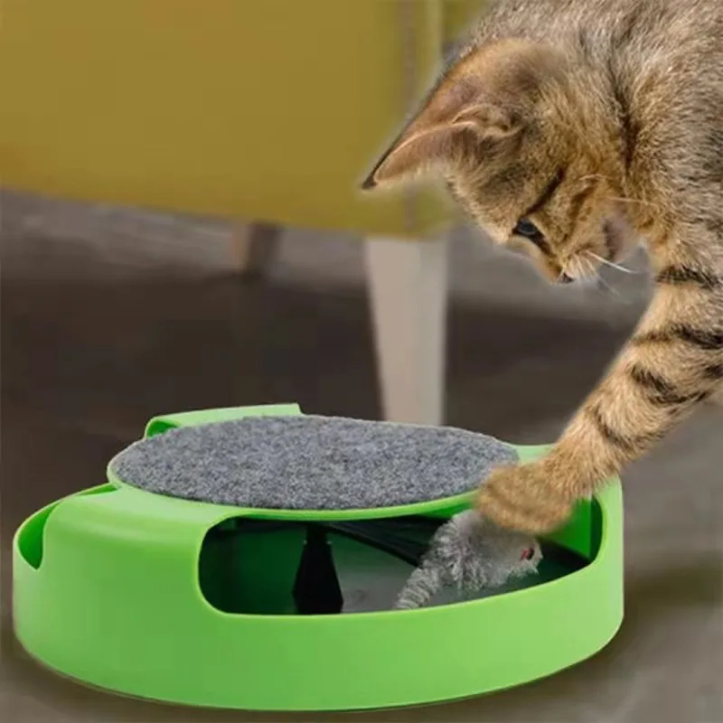 Juguete para gatos, tocadiscos, ratón, juguetes interactivos, pista de entrenamiento de inteligencia, juegos divertidos, rascador para gatos, accesorios de juguetes para mascotas - imagen 3