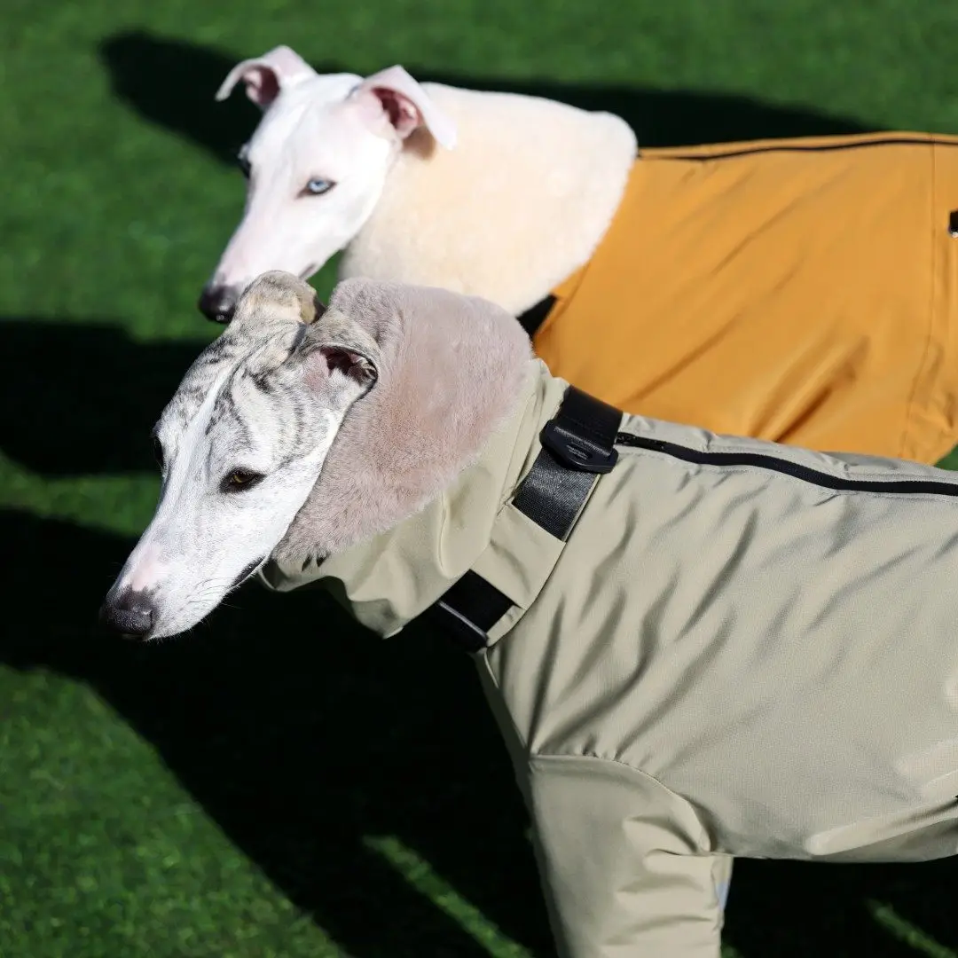Chaqueta térmica para galgos y whippets – Forro polar verde cortavientos - imagen 4