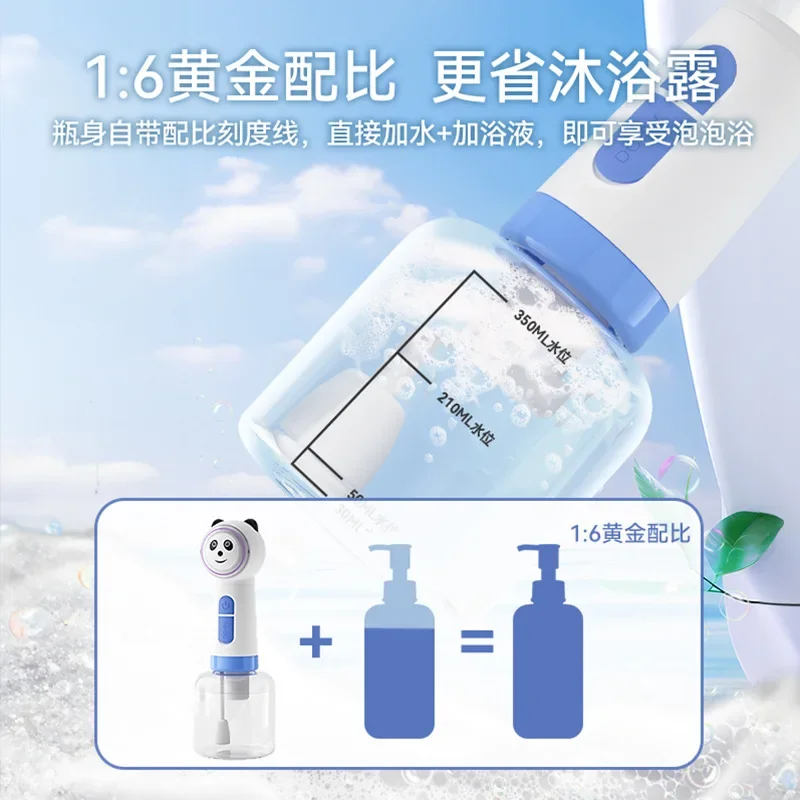 Máquina de espuma con forma de Panda, baño para gatos, baño para perros, máquina de espuma inteligente, suministros para mascotas - imagen 3