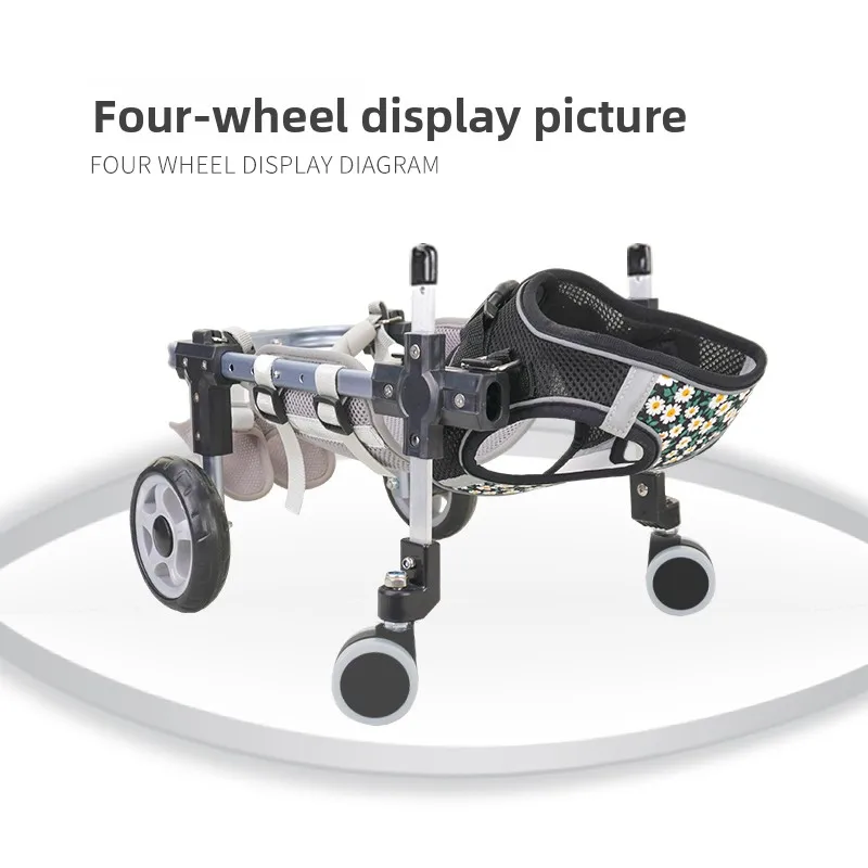 Silla de ruedas para perros de 2/4 ruedas para patas traseras, carrito de sillas de ruedas para perros/gatos con patas traseras para discapacitados, ayudas para caminar para extremidades traseras de mascotas pequeñas - imagen 4