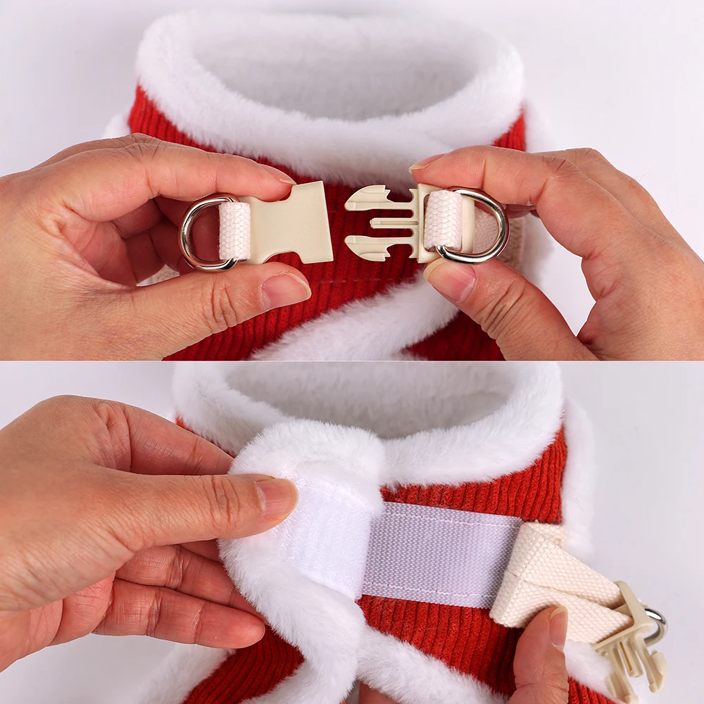 Conjunto de arnés y correa para perro, chaleco de piel suave para perros pequeños y medianos, Chihuahua, Bulldog Francés, invierno cálido - imagen 3