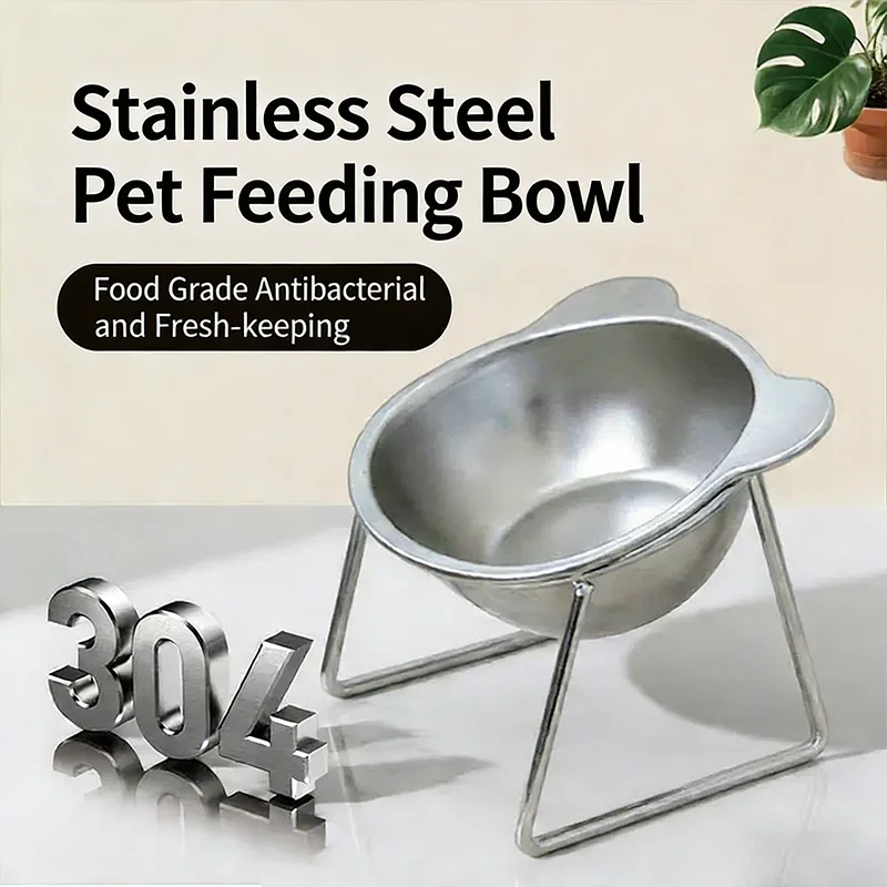 Comedero elevado para gatos en acero inoxidable 304, inclinación 15° - imagen 5