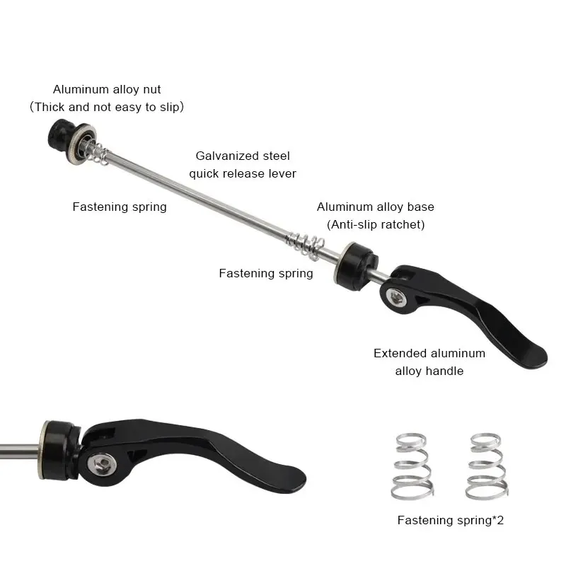 Eje bicicleta de montaña para rueda delantera y trasera compatible