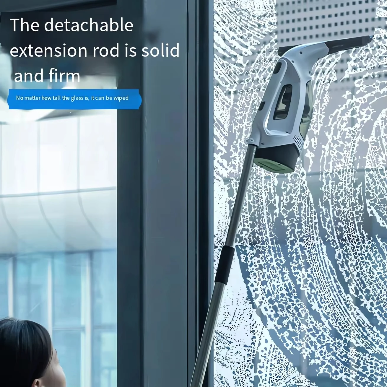 Máquina limpiadora de ventanas inalámbrica multifuncional eléctrica, herramientas limpiadoras de vidrio portátiles automáticas recargables, color blanco - imagen 4
