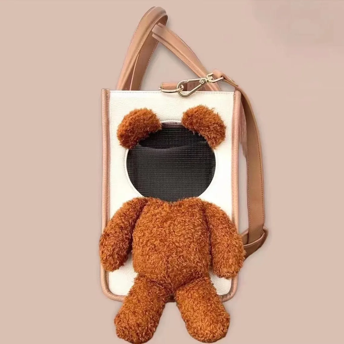 Bolso de hombro oso transpirable para perros pequeños – Viaje exterior - imagen 2