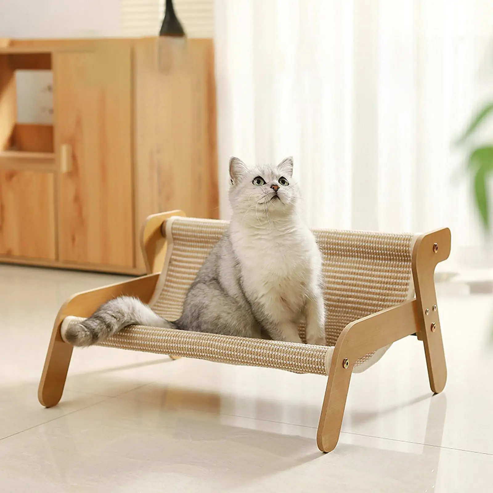 Cat Scratcher Cardboard Sofa Shape Cute Cat Bed for Resting Sleeping Playing
