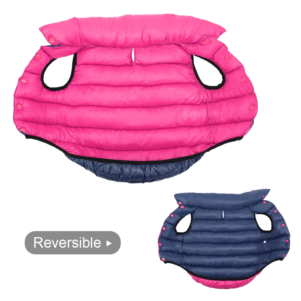 Chaqueta suave de invierno para perros, ropa Reversible de invierno para perros, chaleco, abrigo, ropa gruesa para mascotas, traje impermeable para perros pequeños, medianos y grandes - imagen 2