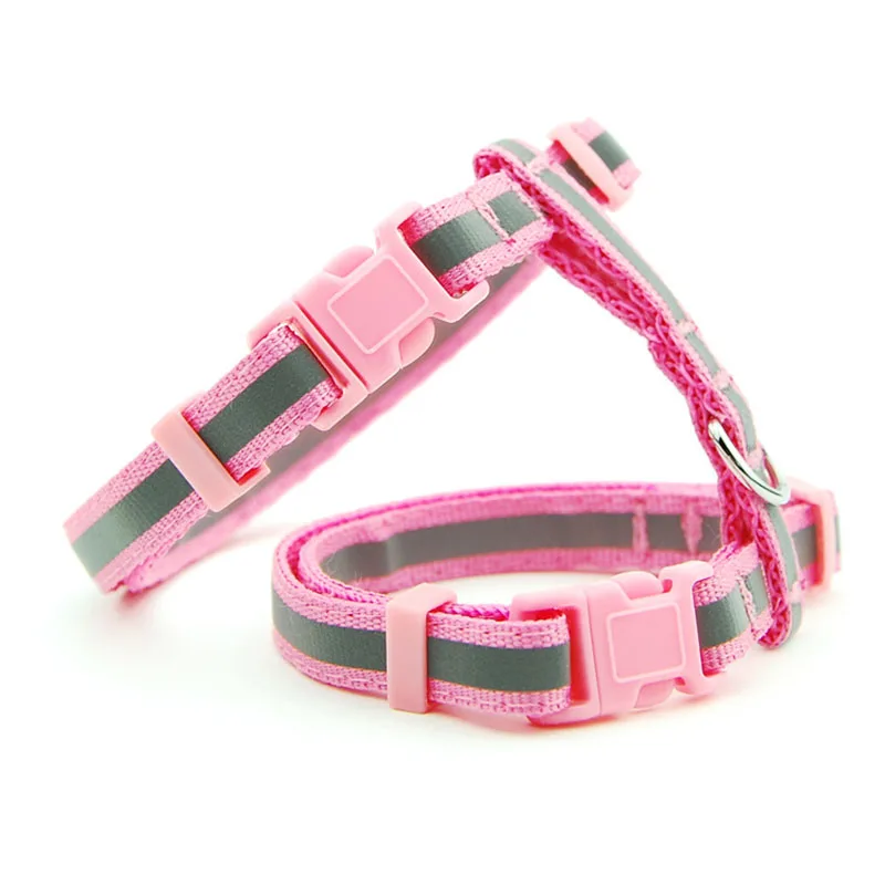 Arnés de Collar para perro y gato con identificación personalizada, correa ajustable de nailon sin grabado, arnés reflectante para Collar para mascotas a cuadros con puntos para cachorros - imagen 4