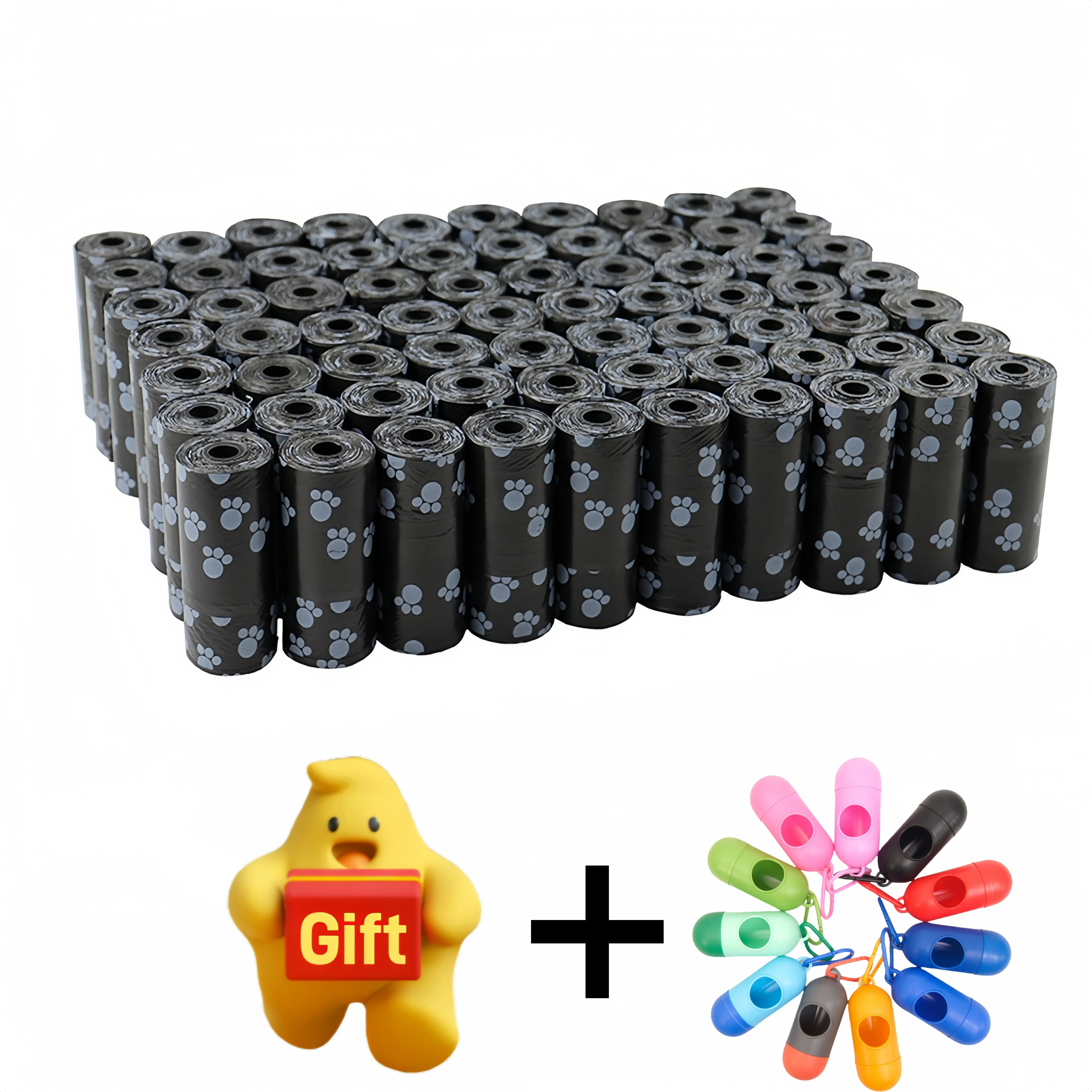 Bolsas para excrementos de perros, bolsas ecológicas a prueba de fugas para excrementos de perros, 15 bolsas/rollo, bolsa de basura para limpieza al aire libre, herramientas dispensadoras de bolsas para excrementos de perros