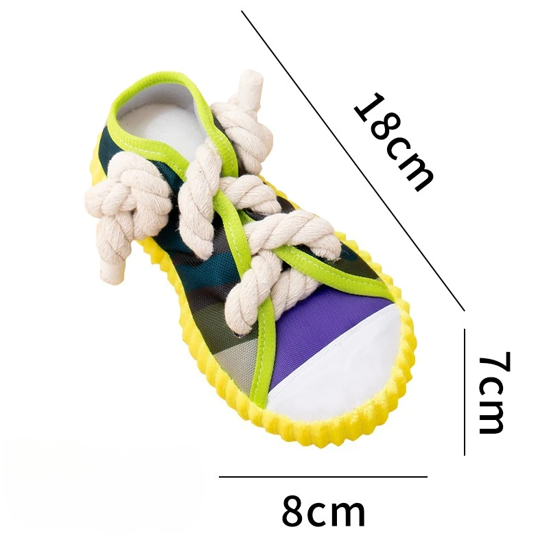 Juguete para perros con sonido y cuerda de algodón, forma zapatilla - imagen 3