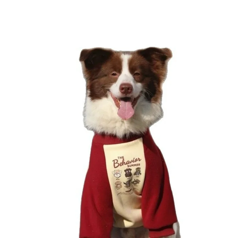 Sudadera con capucha de lana para perro, ropa para perros grandes en clima frío, Sudadera con capucha roja, compatible con Golden Retriever Border Collie Labrador alemán She - imagen 5