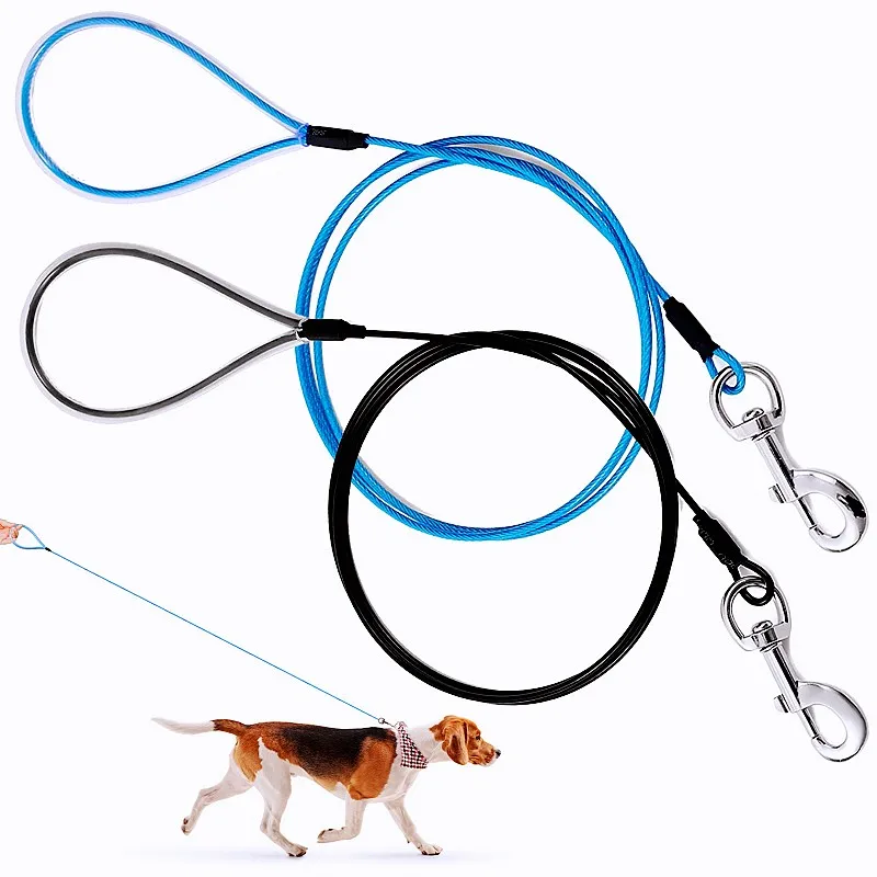 Correa para perro de 1,8 m en acero inoxidable con asa comoda - imagen 3